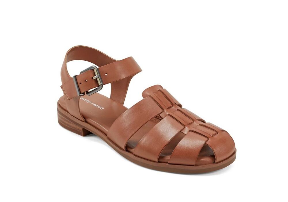 Easy Street Women's Gretty Flat Fisherman Sandals Brown Size 12